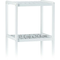 Relaxdays Scaffale da Bagno, in Bambù, Ripiani Portaoggetti, Mobiletto  Salvaspazio, 80x34,5x33 cm, Mobile Cucina, Bianco