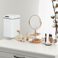 Relaxdays Cestino Da Parete Per Bagno E Cucina - 3 Litri, Con Coperchio Soft-Close E Secchio Interno Rimovibile, Bianco Opaco, Ferro