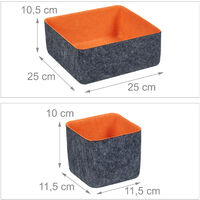 Set Di 2 Cesti Portaoggetti In Feltro Relaxdays - Grigio Chiaro 30x30x23 Cm - Per Ordine In Casa - Foto 7