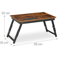 Tavolino Porta Laptop In Bambù - Altezza Regolabile, Leggio, Per Divano E Letto, Naturale - Foto 5