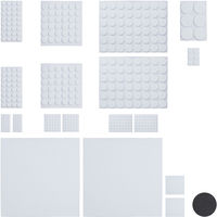 Set da 240 Rotondi Varie Dimensioni Relaxdays Feltrini Adesivi AntiGraffio per Sedie e Mobili Bianco 2 Pezzi da Tagliare