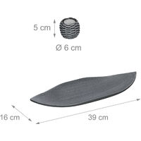 Set Portacandele Relaxdays Con Vassoio E Pietre - 3 Tea Light, Design Shabby Chic | Per Tavolo, Salotto, Grigio/Bianco - Foto 5