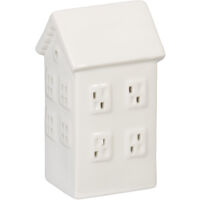 Relaxdays Casetta Portacandele In Ceramica Bianca - Porta Tealight A Forma Di Casa, Con Finestre, 12x6x5.5 Cm, Per Atmosfera Accogliente, Decorazione Natalizia E Annuale