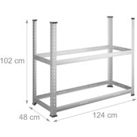 Scaffale Portagomme Per 8 Pneumatici - Acciaio, Capacità 150kg, Regolabile, Per Garage - Foto 2