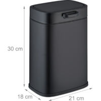 Relaxdays Pattumiera A Pedale Da Cucina 20 L – Ferro Nero Con Secchio Interno, Soft-Close, Sacchetti Inclusi, 40x28x34 Cm