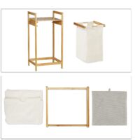 Cesto Portabiancheria In Bamb&ugrave; Con Sacco Estraibile - Elegante E Pratico Per Il Bagno