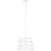 Lampadario ad Anelli, Lampada a Sospensione in Design Moderno, per la Sala da Pranzo, Decorativa, E27, Bianco