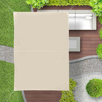 Corde di Supporto Terrazza e Giardino LxP: 2x3 m Beige Impermeabile Anti UV Relaxdays Tenda a Vela Rettangolare 
