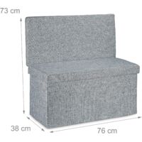 Cassapanca Pieghevole In Similpelle Crema | Pouf Contenitore 76x38x38 Cm - 140 Litri - Foto 6