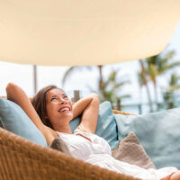 3 x 3 x 3 m Relaxdays Tenda a Vela Triangolo Bianco Balconcino per Balcone Idrorepellente Protezione UV con attacchi 