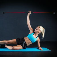 Relaxdays Barra Flessibile 160 cm Asta Fitness per Allenare la Muscolatura Profonda Pilates Swing Stick Sport Blu Unisex Adulto 