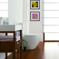 per Bagno e WC Testa Scopino Sostituibile Bianco Relaxdays Set Portascopino in Ceramica HxD 38,5 x 12,5 cm 
