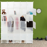 con Bastone Appendiabiti Relaxdays Armadio XXL Scaffale componibile per Camera da Letto 25 Scomparti Nero HxL: 234x180 cm 