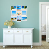 Relaxdays Cornice Multipla 9 Foto 54x54 Cm Bianco – Esposizione Verticale O Orizzontale Per Parete, Formato 13x18