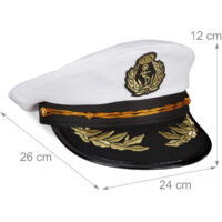 4x Cappello da Capitano, Donne \u0026 Uomini, Taglia Unica, Berretto per  Carnevale \u0026 Party, Accessorio, bianco/