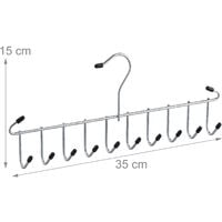 10x Gruccia Multipla, Moderno Porta Cinture, Salvaspazio, Organizer  Portacravatte 12 Ganci, da Armadio, argento