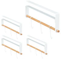 4x Gruccia Multipla Portacravatte, 3 Ganci Portacinture, Asta Organizer per Armadio  Salvaspazio, Bianco Naturale