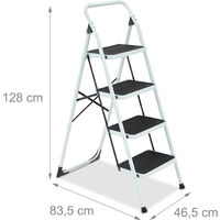 Scala pieghevole con vassoio attrezzi piedini gradini antiscivolo portata  150kg, Scaletta 4 gradini per casa Nero - Costway