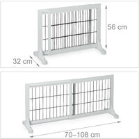 Cancelletto Per Bambini E Animali Relaxdays - Recinzione Estensibile Per Scale, Bianco In Legno - Foto 7