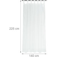 8x Tende da Soggiorno, HxL: 225 x 140 cm, Trasparenti, per Camera da Letto,  Varie Misure, Moderne, Voile, Bianco