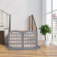 Cancelletto Di Sicurezza Per Bambini E Animali | 4 Pannelli MDF 70x207cm | Barriera Per Scale E Porte