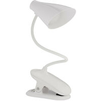 Relaxdays Lampada da Lettura con Clip, Direzionabile, Luce LED da Lettura a  3 Colori, Ricaricabile, da