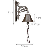 Campanella Porta In Ghisa Rustica - Con Chiave E Lucchetto - Stile Vintage - Per Casa E Giardino - Foto 8