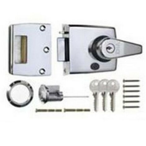 Chrome Era Replacement Front Door Lock 40mm Polished Chrome Body Finish 