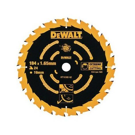 DeWalt DT10302-QZ Circular Saw Blade 184mm x 16mm x 24 Teeth Corded Extreme Framing
