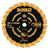 DeWalt DT10302-QZ Circular Saw Blade 184mm x 16mm x 24 Teeth Corded Extreme Framing