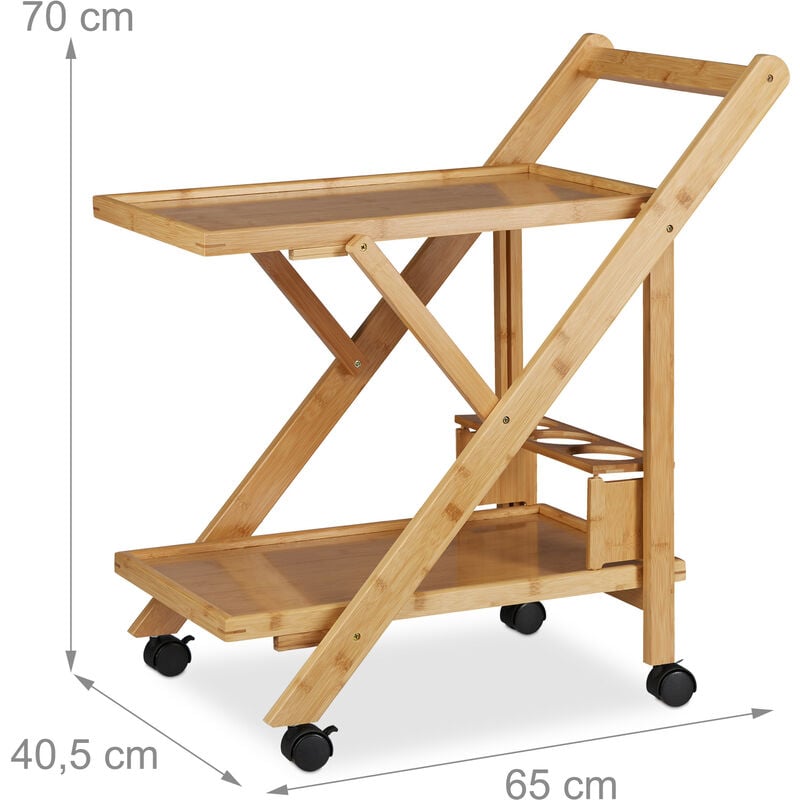 Festnight Carrito Camarera Plegable con Ruedas, Madera,54 x 82 x 83 cm :  .es: Jardín