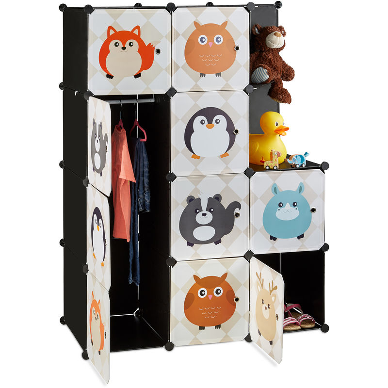 Relaxdays Estantería Infantil modular con 10 compartimentos negro 145 110.5 46.5