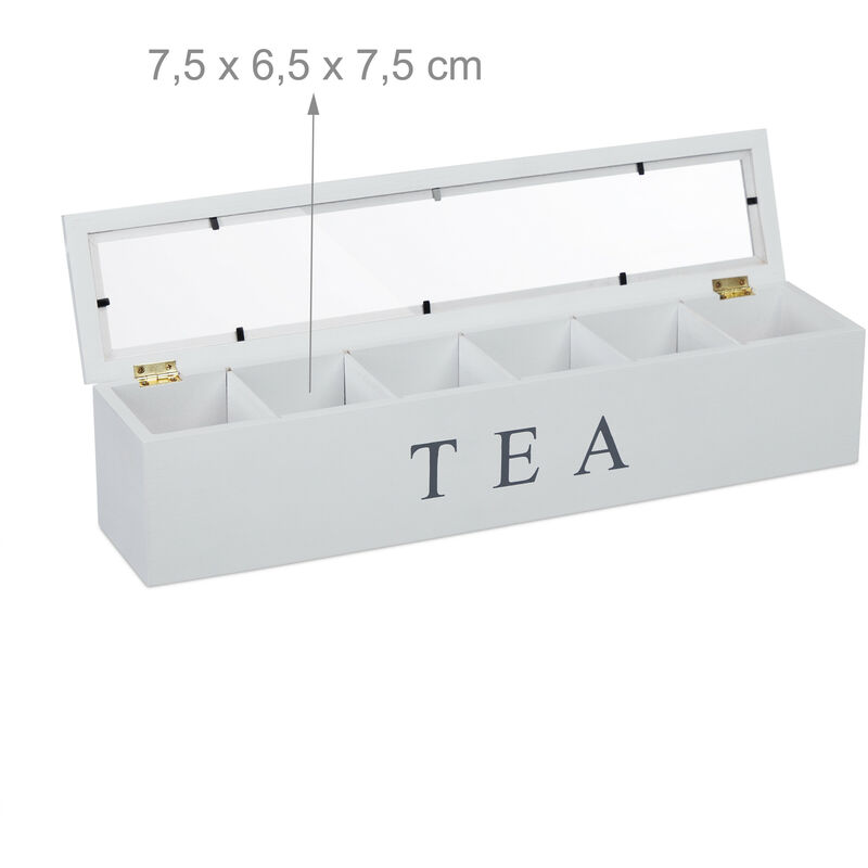 Relaxdays Caja Té, 9 Compartimentos, Organizador Infusiones, de Bambú, con  Ventana, 9 x 23,5 x 23,5 cm, Negro/Blanco, 90% 10% plástico : :  Hogar y cocina