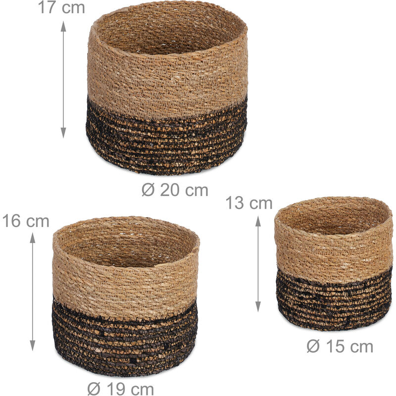Caja cesta en mimbre tejido con un diámetro de cm. 13 y altura 15 cm