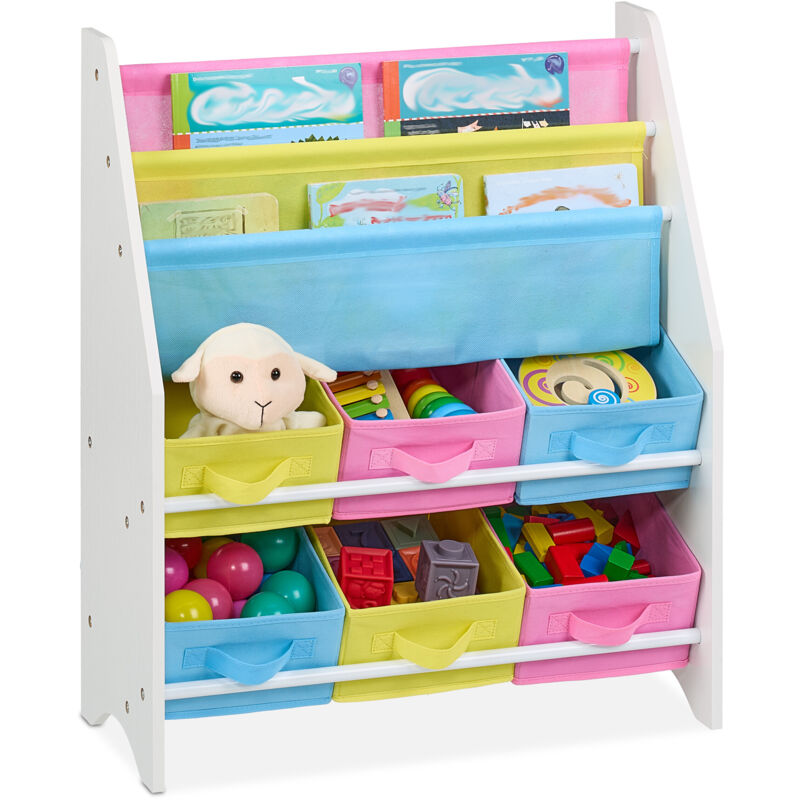 Librería Para Niños Organizador De Juguetes Infantil Multifuncional Con 5 Estantes Gris Y Verde 90 X 30 X 82 Cm Kmb89 Hg Sobuy Es 80630922