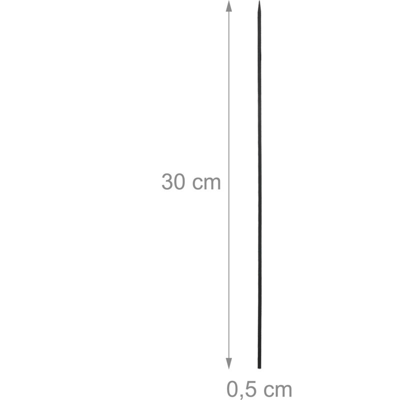 Cañas De Bambú Para Plantas – 100 Unidades De 30 Cm, Negras, Con Alambre De Sujeción Incluido