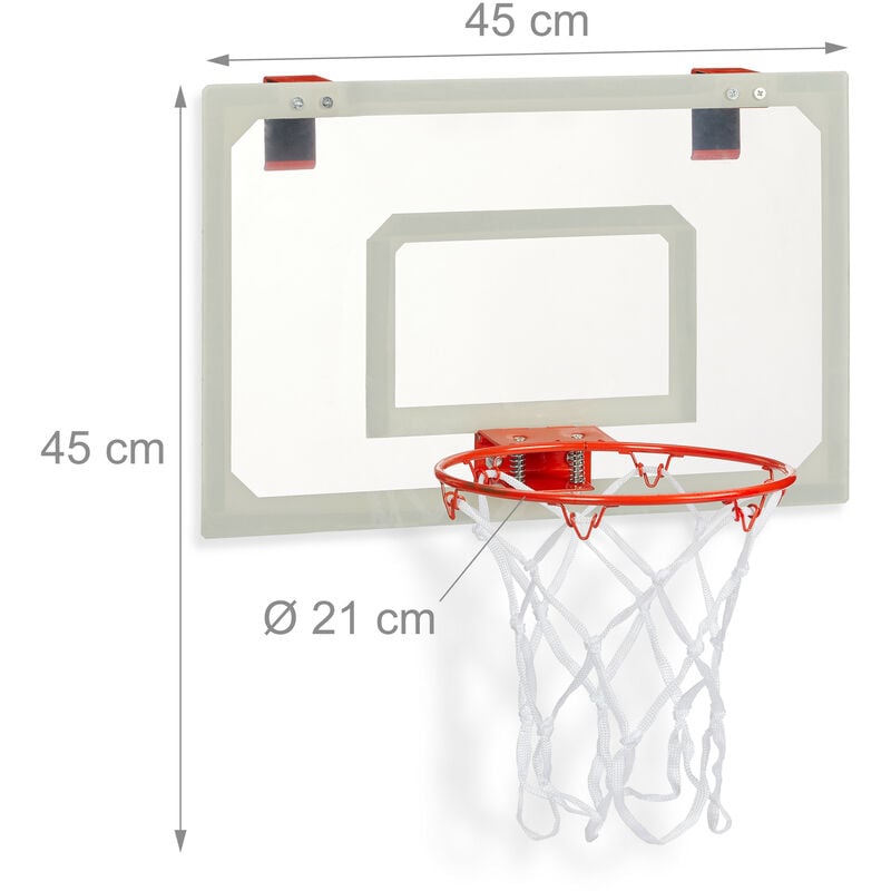 Canasta de baloncesto para la habitación con balón 45x30 cm en metal y PVC  Pure2Improve