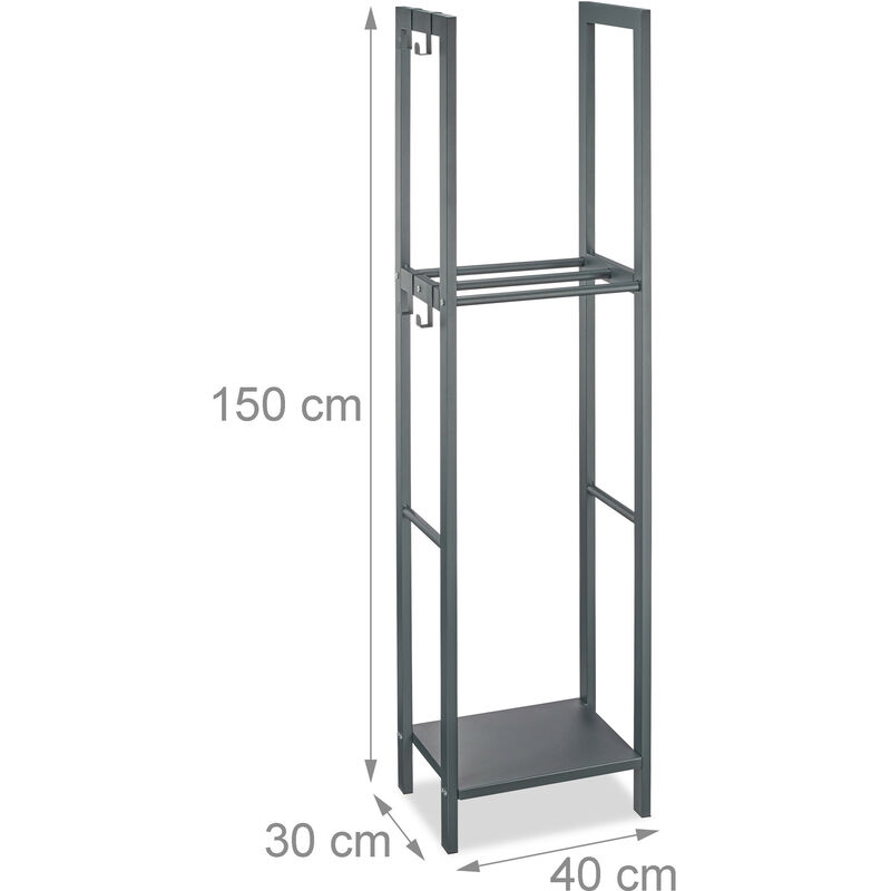 Relaxdays, Antracita, 100 x 60 x 30 cm leñero Interior con 2 estantes y 4  colgadores para Accesorios Chimenea, Acero : : Bricolaje y  herramientas