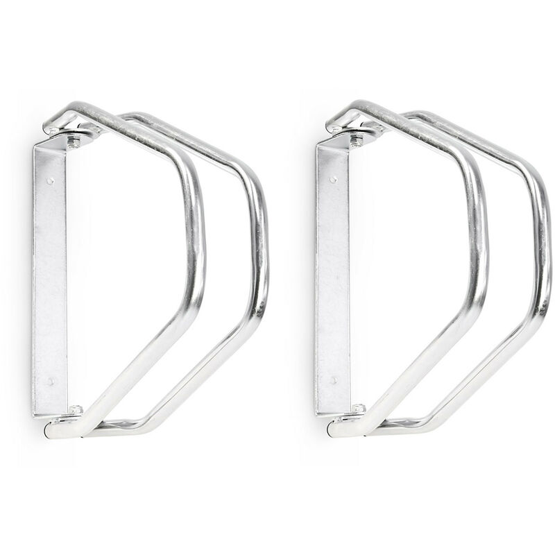 2 Soportes Bicicletas Pared, Portabicicletas, Aparca Bicis, Ajustables, 32,5x9x28,5cm, Acero Galvanizado, Plateado