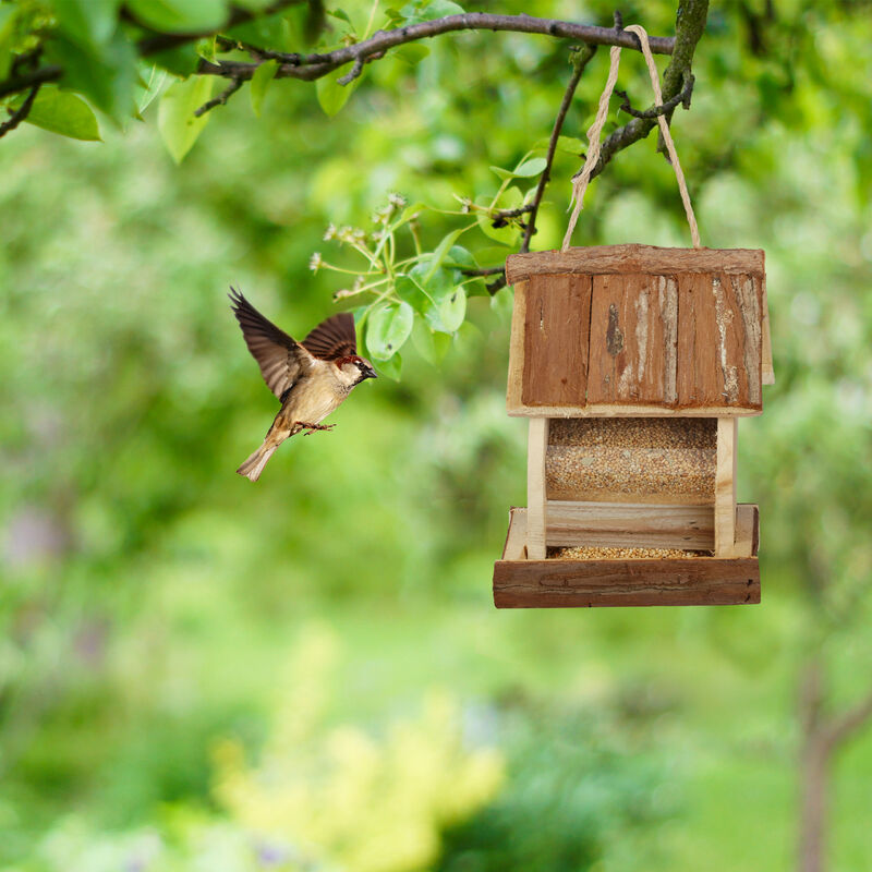Pajareras Comedero for pájaros al aire libre Patio creativo Comedero for  pájaros de madera al aire libre Jardín vertical Cabañas Casa de pájaros for  cabaña de pájaros pequeña Decoración de pajarera 