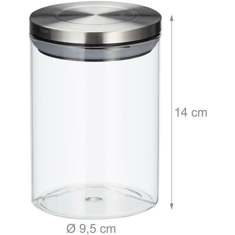 Tarro hermético de vidrio 500 ml, bote, frasco con tapa de madera 9,5 x  10,2 cm, ideal para conservas, caramelos, galletas, legu