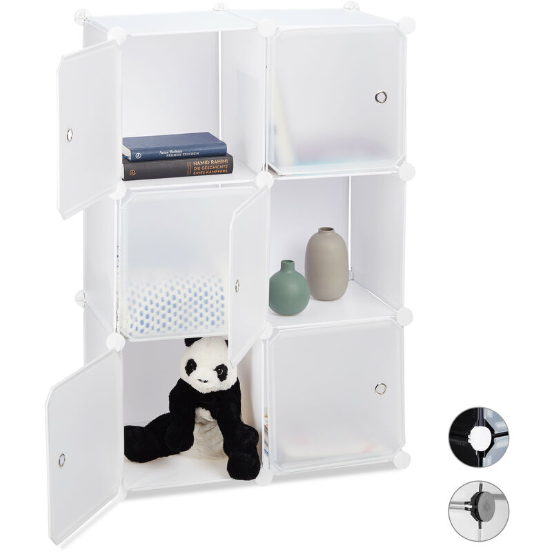 Relaxdays Estantería Modular cubo con 6 compartimentos blanco 97.5 x 66 32