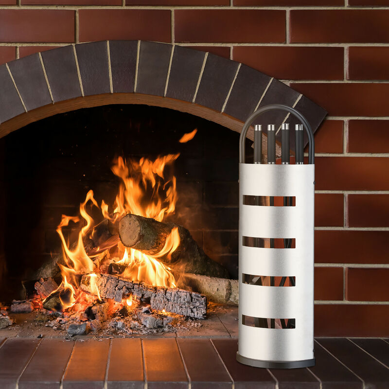 Relaxdays Accesorios Chimenea, Set 5 Piezas, Atizador, Pala