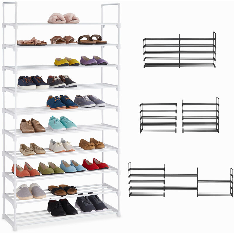 WOLTU Zapatero Plástico Organizador de Zapatos de Panel Modular Zapatero  con 6 Cubos para 24 Zapatos