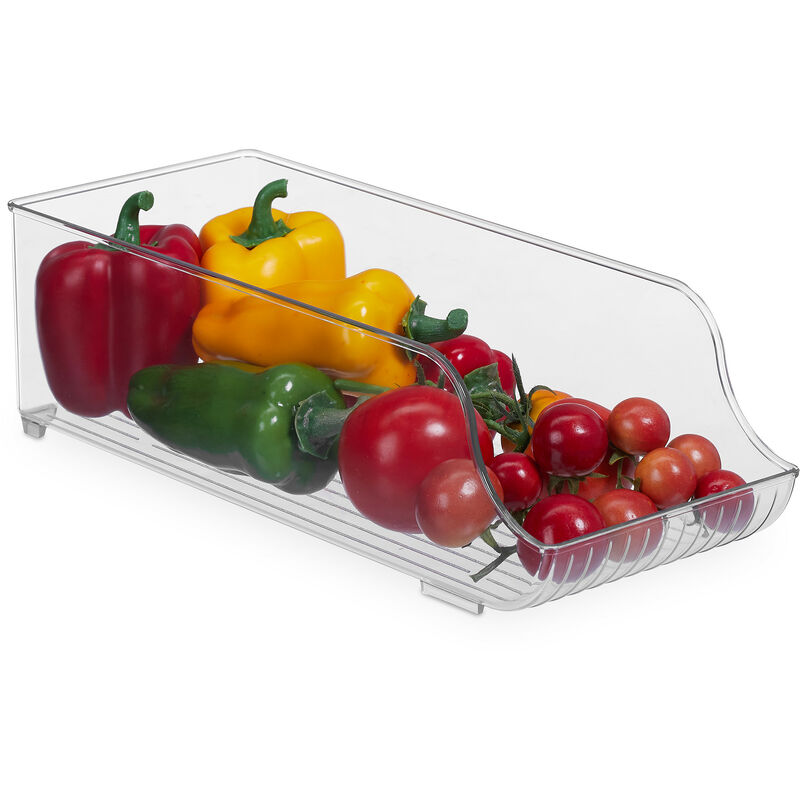 Relaxdays Organizador Nevera, Set de 4, Almacenaje de Alimentos, Caja para  Frigorífico, 10,5 x 21