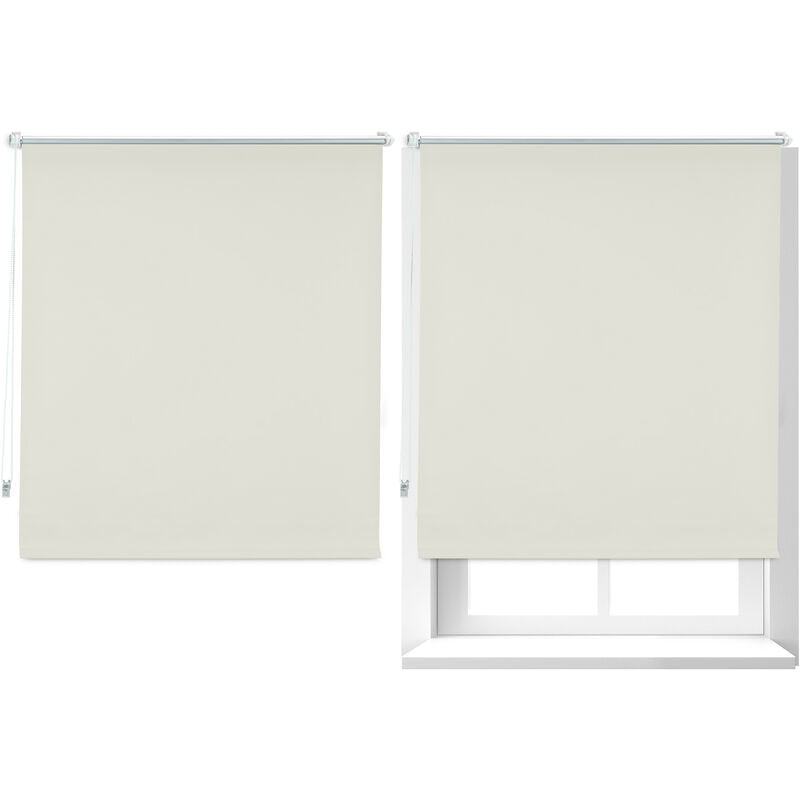 vidaXL Estor persiana enrollable 160 x 175 cm blanco para ventana Clip  Seguridad