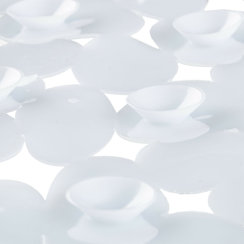 1 Alfombra Bañera Antideslizante, Piedra, Alfombrilla Baño Ventosas, PVC,  66,5 x 34,5 cm, Blanco