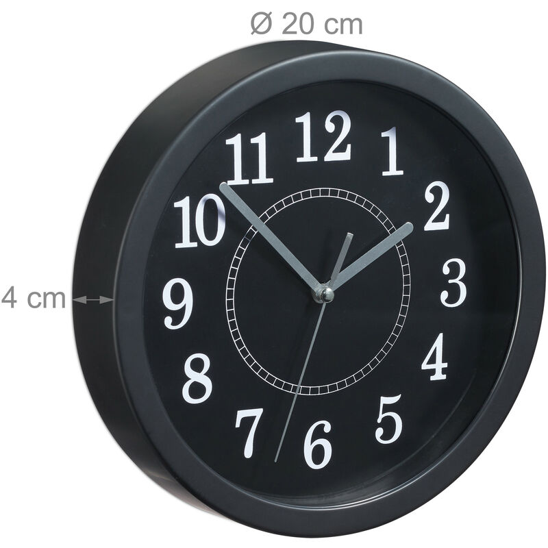 Reloj digital de pared grande, con pilas (negro)