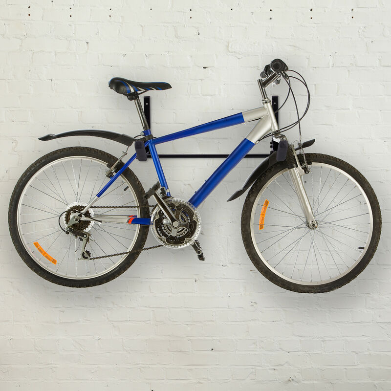 COSTWAY Soporte para 2 Bicicletas para Pared o Suelo Ciclismo Aparcamiento  Metal Color Negro