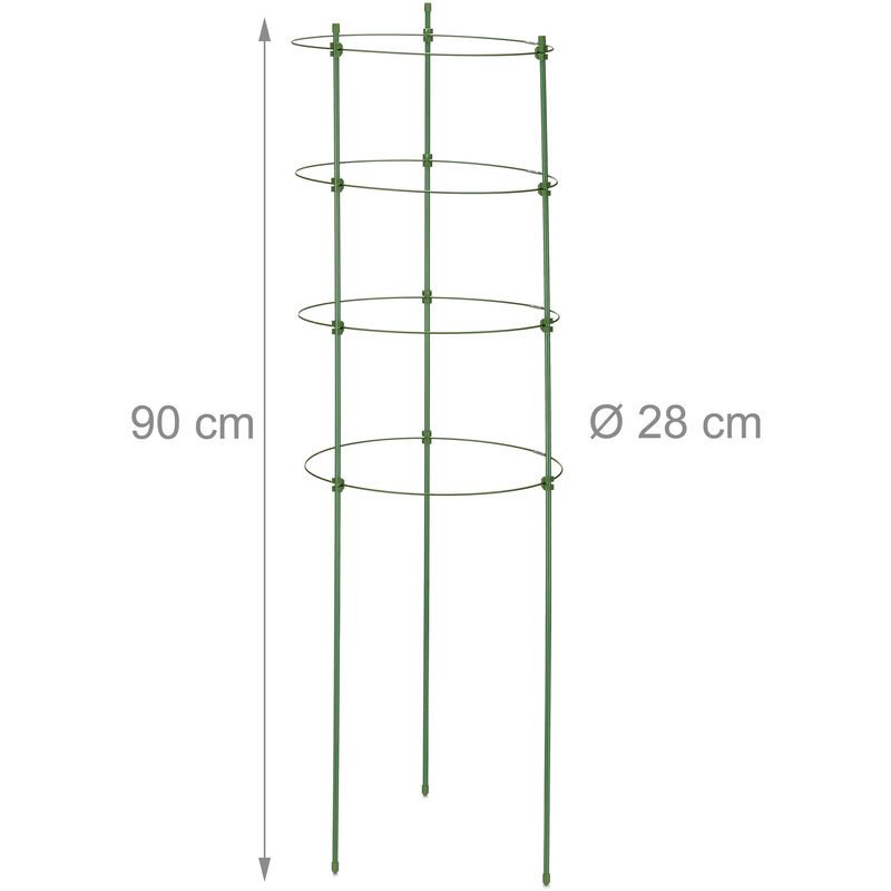 Relaxdays Pack De 10 Tutores Para Plantas De 90 Cm